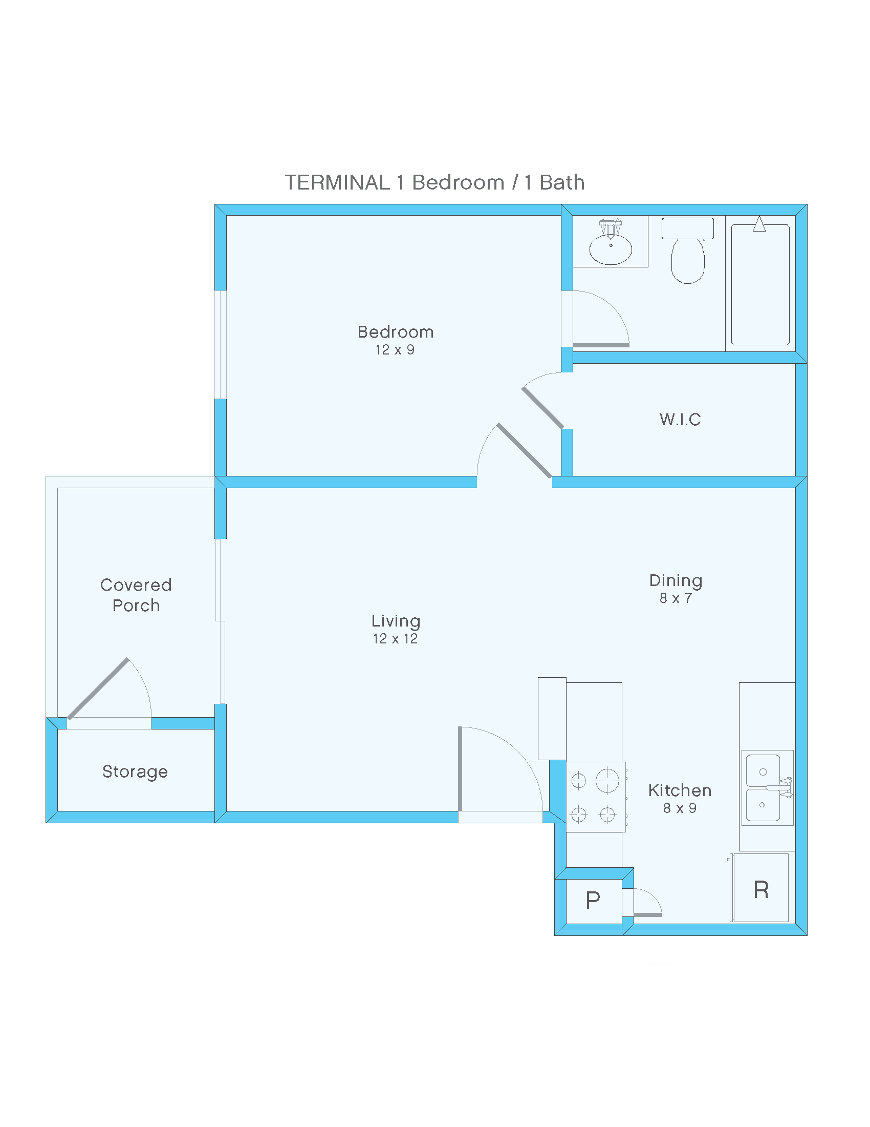 Terminal 1 Bedroom 1 Bathroom